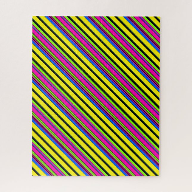 Cute yellow colourful stripes jigsaw puzzle (Vertical)