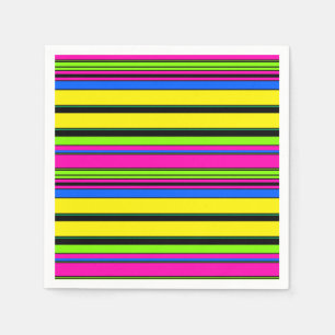 Cute yellow colourful stripes napkin