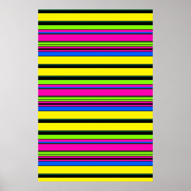 Cute yellow colourful stripes poster (Front)