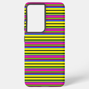 Cute yellow colourful stripes samsung galaxy case