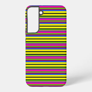 Cute yellow colourful stripes samsung galaxy case