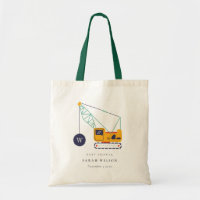 Cute Yellow Construction Crane Vehicle Baby Shower
