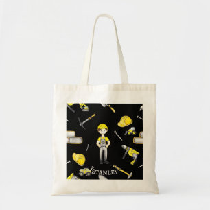 Cute Yellow Construction Truck Dump Name Tote Bag