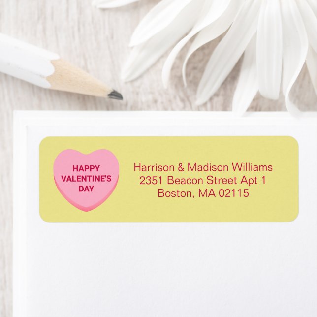 Cute yellow conversation heart Valentine's Day (Insitu)