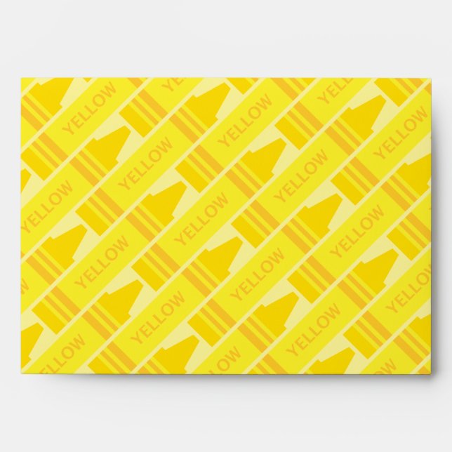 Cute Yellow Crayon Artsy Pattern Envelopes (Front)