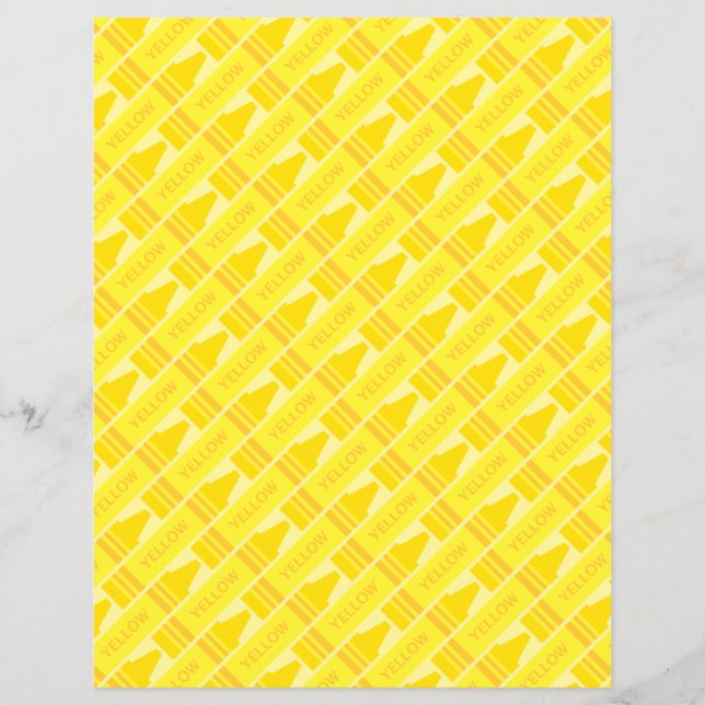 Cute Yellow Crayon Artsy Pattern Flyer (Front)