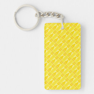 Cute Yellow Crayon Artsy Pattern Key Ring
