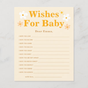 Cute Yellow Daisy Wishes For Baby Advice card