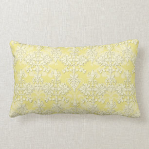 Cute Yellow Damask Lumbar Cushion