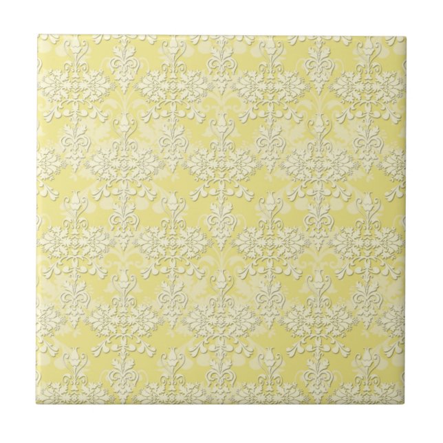 Cute Yellow Damask Tile (Front)