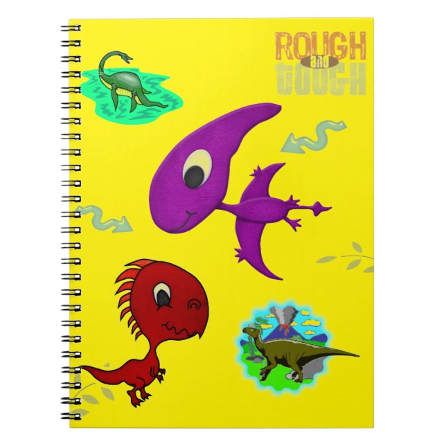 Cute Yellow Dinosaur Spiral Notebook  (Front)