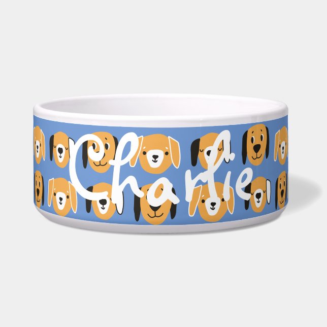 Cute Yellow Dog Head Pattern Customisable Name (Front)