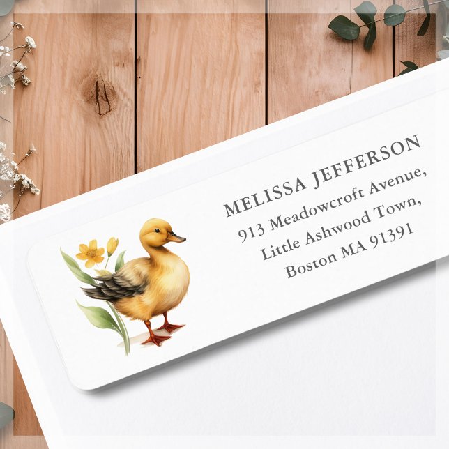 Cute Yellow Duck Address Label (Creator Uploaded)