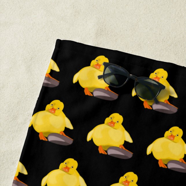 Cute Yellow Duck Beach Towel (In Situ)