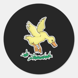 cute yellow duck classic round sticker