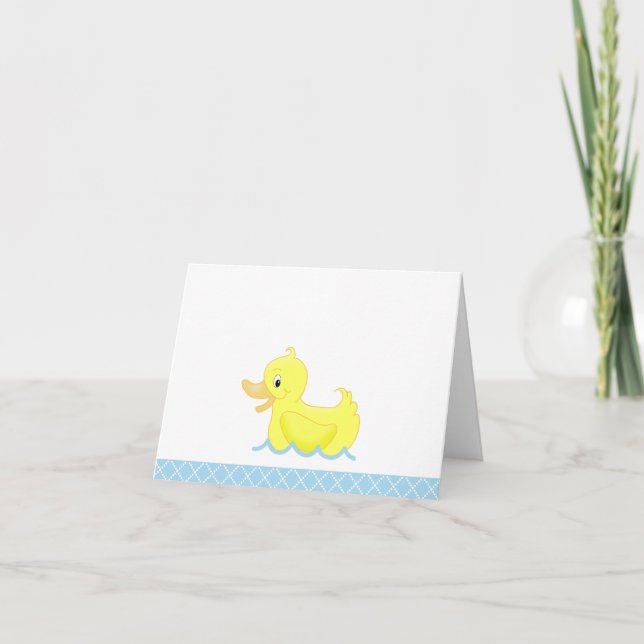 Cute Yellow Duck Customised Note Card (Front)
