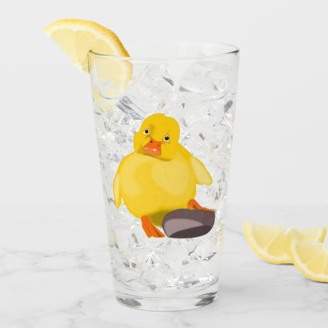 Cute Yellow Duck Glass (Front Ice)