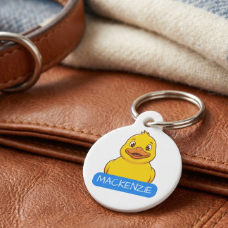Cute Yellow Duck Personalised Pet Tag