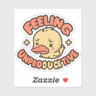 Cute Yellow Duck Puns Feeling Unproducktive