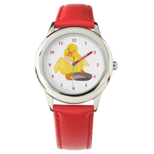 Cute Yellow Duck - Red Watch (Front)