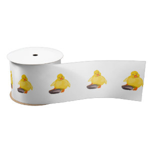Cute Yellow Duck Satin Ribbon