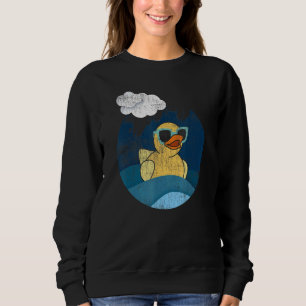 Cute Yellow Duck Vintage Rubber Duckling Ducky Du Sweatshirt