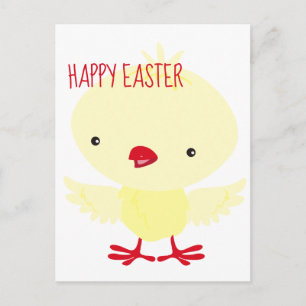 Cute Yellow Duckling   Easter Holiday Postcard