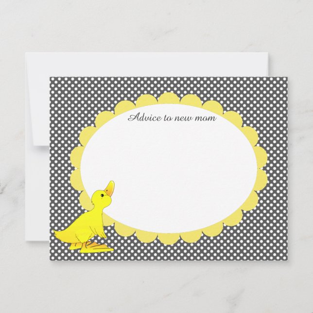 Cute Yellow Ducky Baby Shower Advice Card (Front)