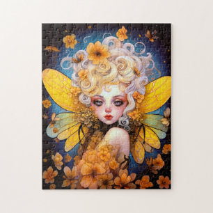 Cute Yellow Fairy Fantasy Art Jigsaw Puzzle
