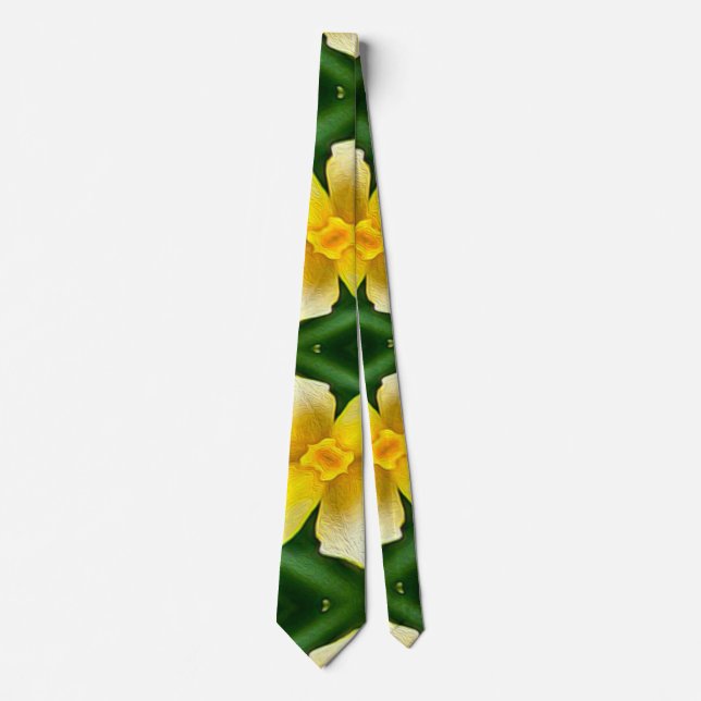 Cute Yellow Flower Pattern Tie (Front)
