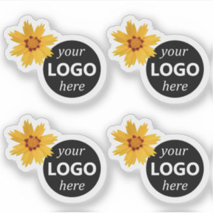 Cute Yellow Flower Sunflower Logo Image Template