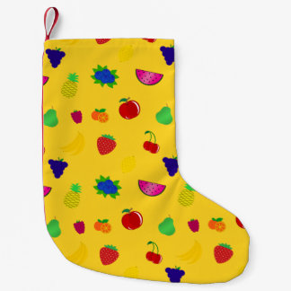 Cute yellow fruits pattern small christmas stocking