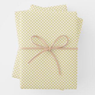 Cute yellow gingham simple classic checks baby wrapping paper sheet