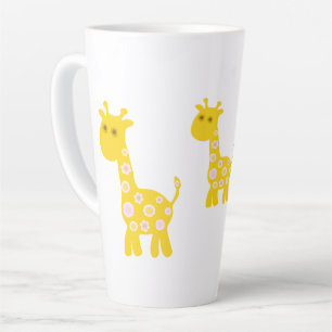 Cute Yellow Giraffe Flower Latte Mug