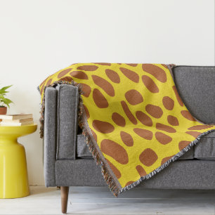 Cute yellow giraffe skin pattern throw blanket