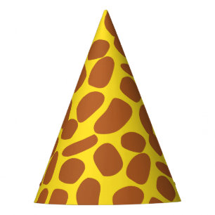 Cute yellow giraffe skin seamless pattern party hat