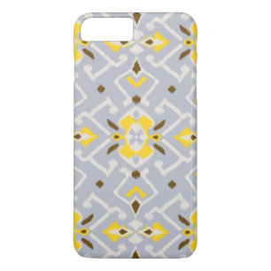 Cute yellow grey ikat tribal patterns Case-Mate iPhone case