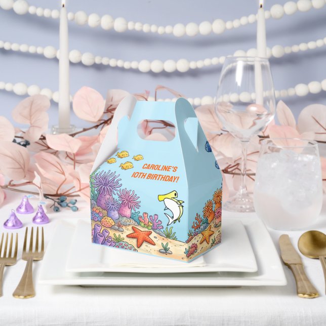 Cute Yellow Hammerhead Shark Ocean Birthday  Favour Box (Wedding)