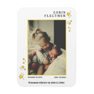 Cute Yellow Hand-drawn Star Doodle Photo  Magnet