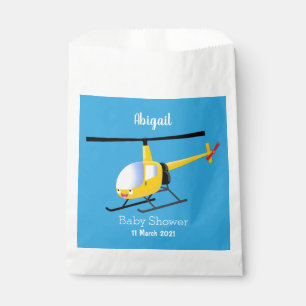 Cute yellow happy cartoon helicopter favour bags