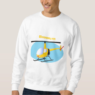 Cute yellow happy cartoon helicopter sweatshirt