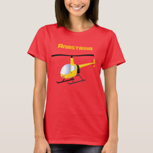 Cute yellow happy cartoon helicopter T-Shirt