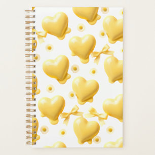 Cute Yellow Hearts Planner - Sweet Candy Daily