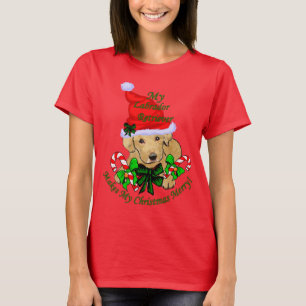 Cute Yellow Lab Puppy Christmas T-Shirt