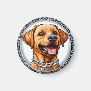 Cute yellow labrador magnet