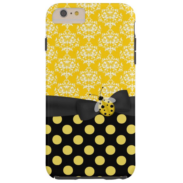 Cute Yellow Ladybug iPhone 6 Plus case (Back)