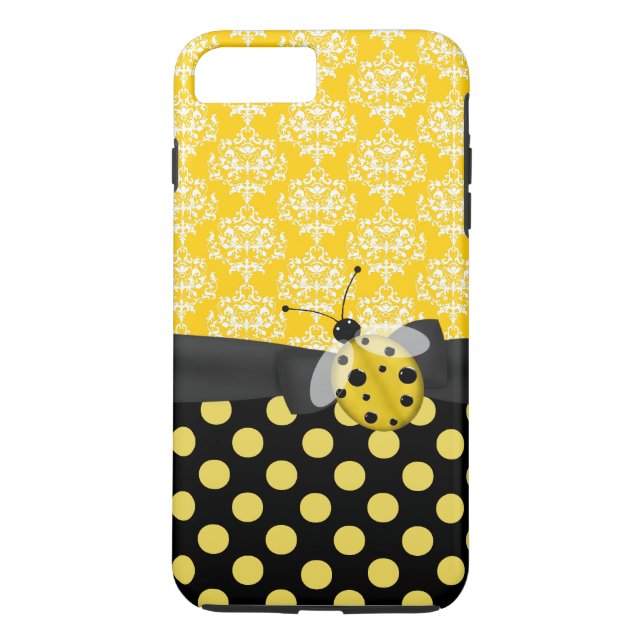Cute Yellow Ladybug iPhone 7 Plus case (Back)