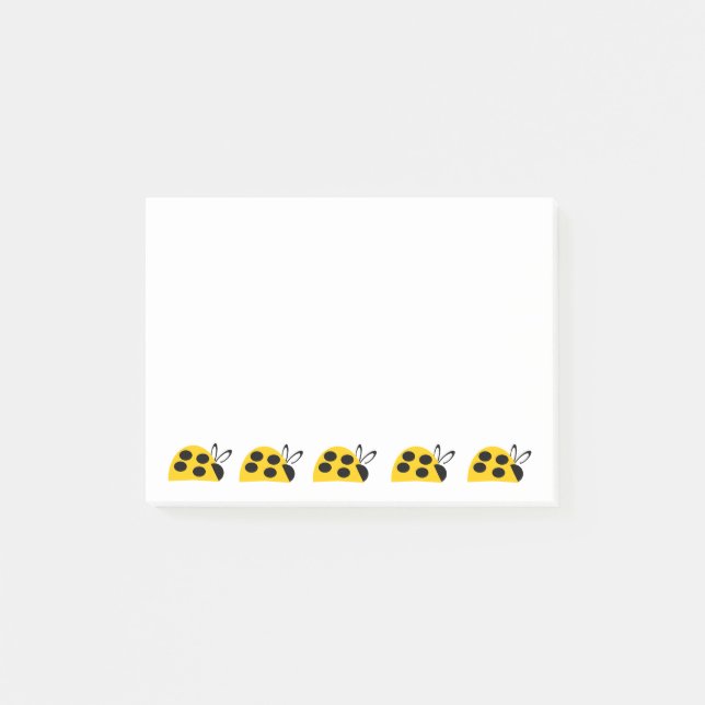 Cute Yellow Ladybug Post-it Notes (Front)