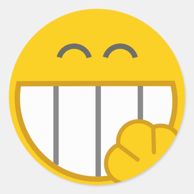 Cute Yellow Laughing Face Sticker (Front)