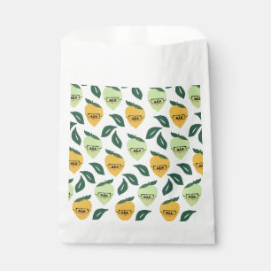 Cute yellow lemon cartoon funny illustration favour bags